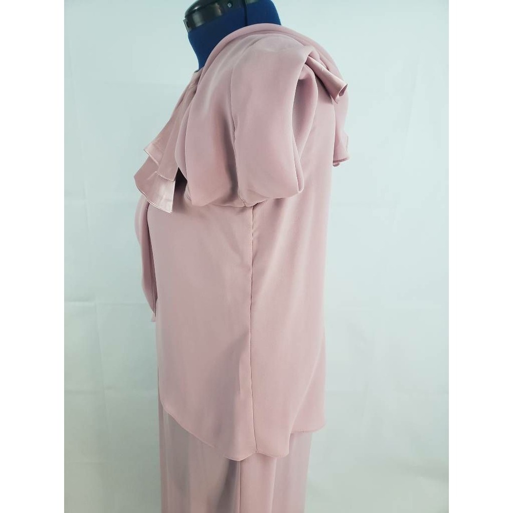 Mister Jay Womens Chiffon Maxi Shift Dress Scoop Button Layered Vtg size 14 U15 - Picture 8 of 12
